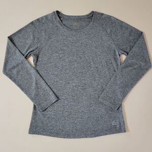 RBX Women's Gray Performance Long Sleeve Crewneck Top